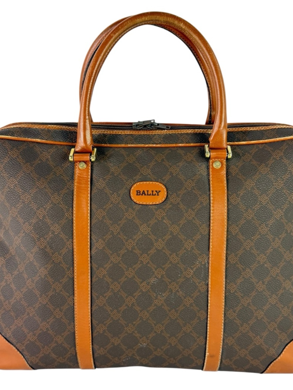 BALLY Vintage Documents Canvas Leather Briefcase Made in Italy